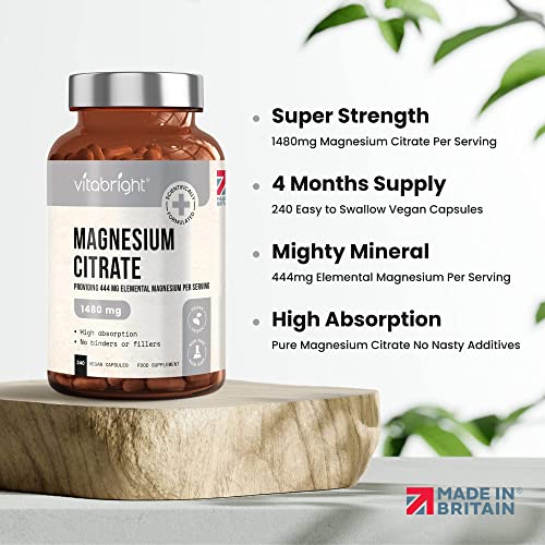 High-Dose Magnesium Citrate Capsules - 240 Count