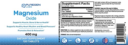 High Potency Magnesium 400mg Supplement – 3 Pack