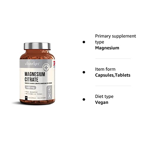 High-Dose Magnesium Citrate Capsules - 240 Count
