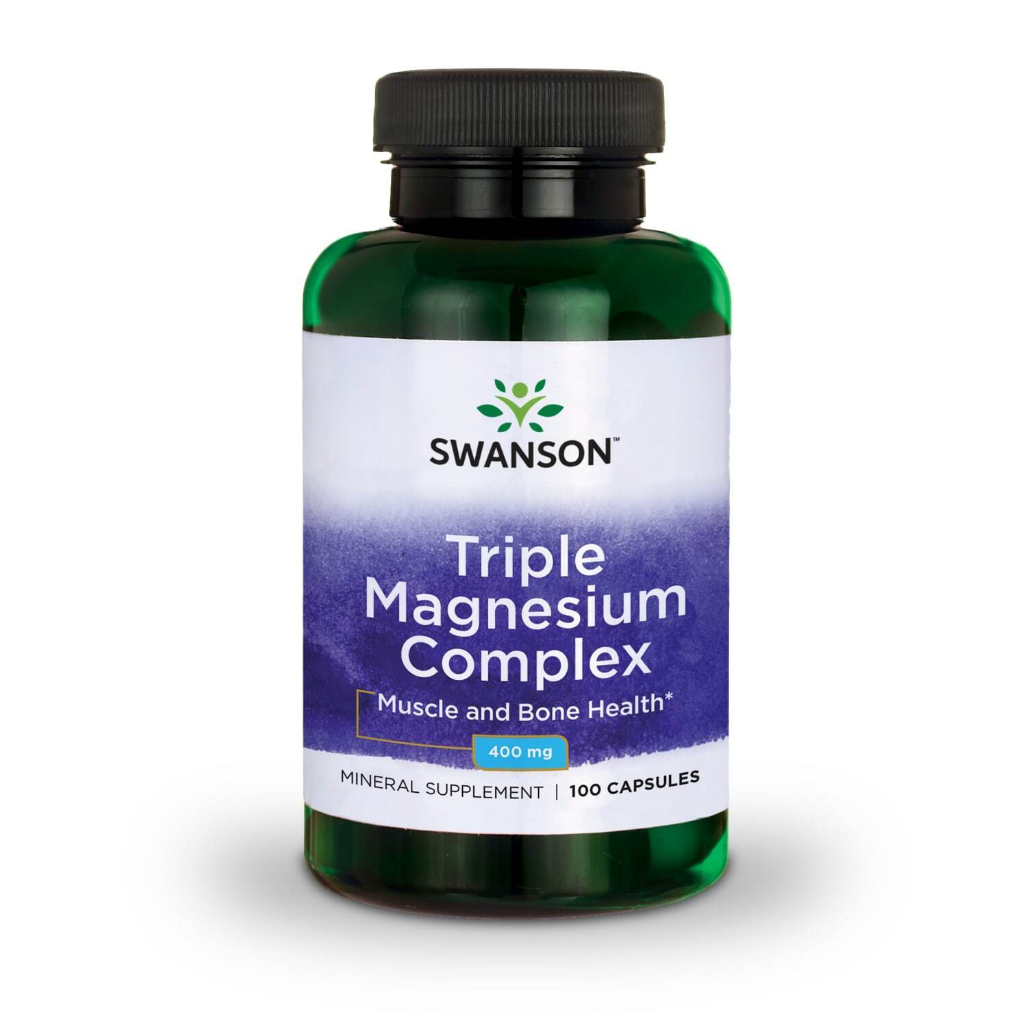 Swanson Triple Magnesium Capsules, 400 mg, 100 Count