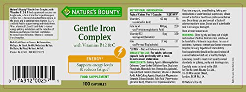 Nature's Bounty Gentle Iron with Vitamins B12 & C