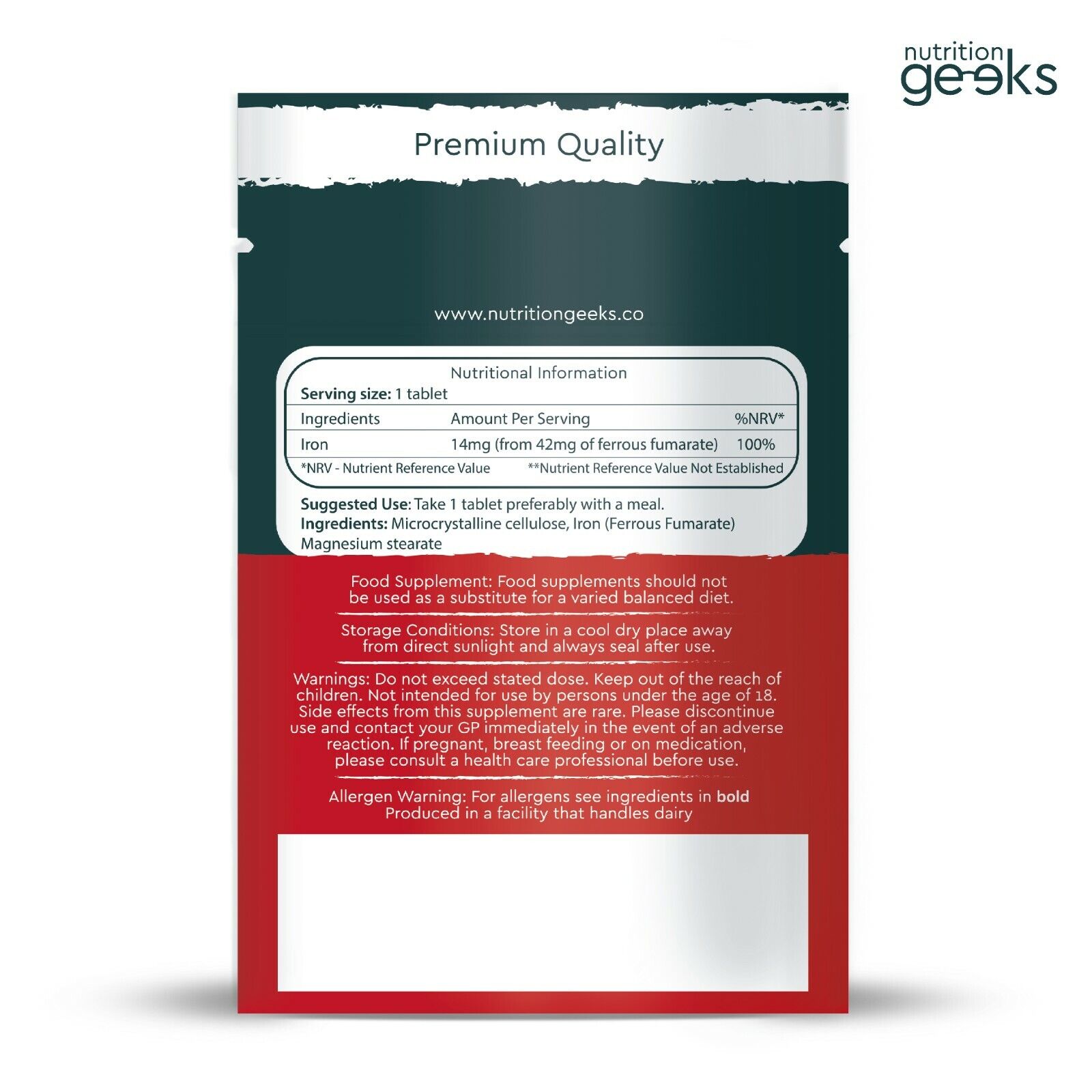 High Strength Iron Tablets 14mg - 365 Count