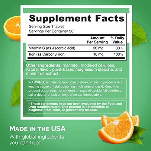 EZ Melts Iron Supplement 18 mg, Sugar-Free