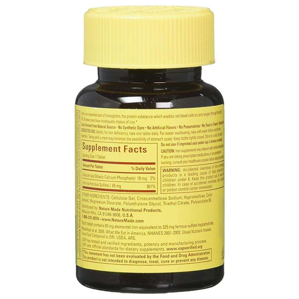 Nature Made Iron 65 mg Tablets, 180 Count