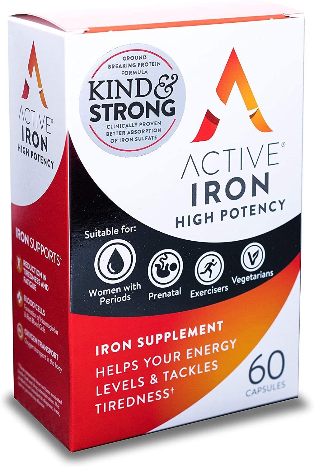 Active Iron 25mg High Potency Iron Supplements 60ct