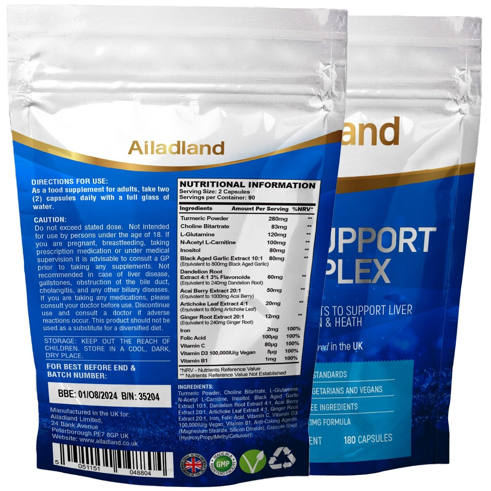 Vegan Liver Support Detox Capsules 3106mg