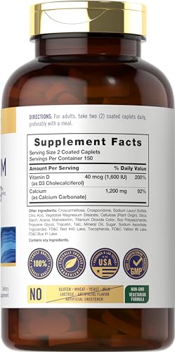 Carlyle Calcium 1200mg with Vitamin D3, 300 Caplets
