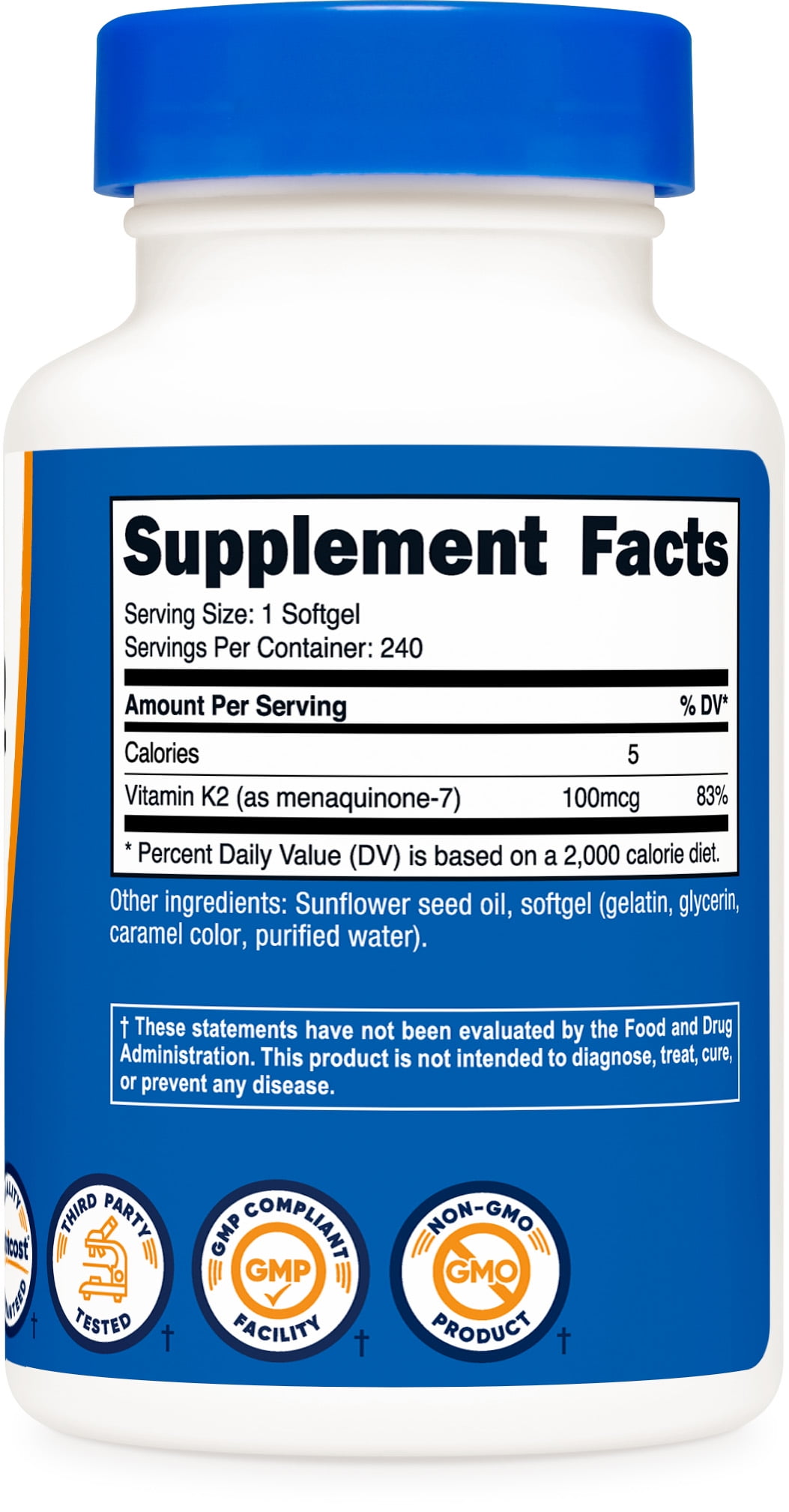 Nutricost Vitamin K2 MK-7 100mcg, 240 Softgels