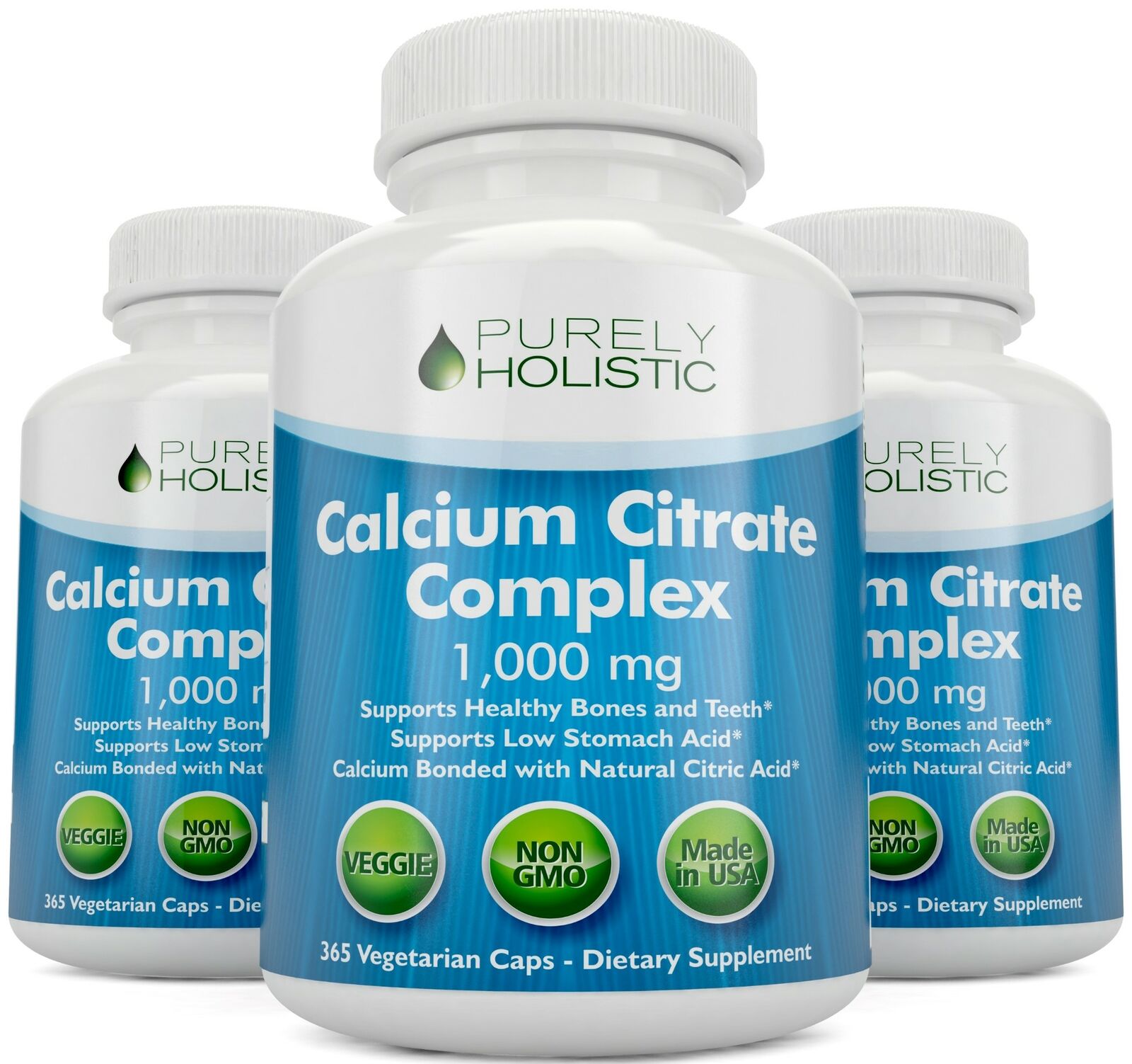 Calcium Citrate 1000mg Vegan Capsules for Strong Bones