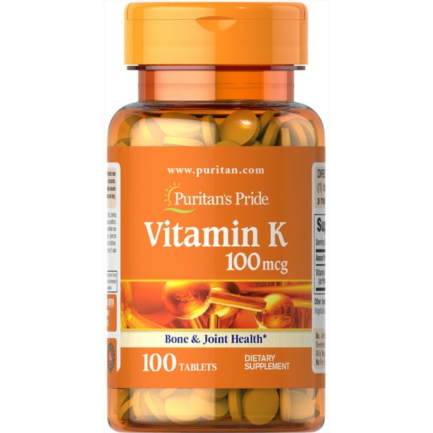 Puritans Pride Vitamin K 100 mcg, 100 Tablets