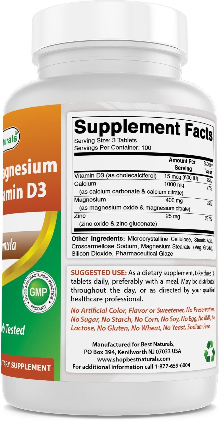 Calcium Magnesium Zinc with Vitamin D3, 300 Tablets