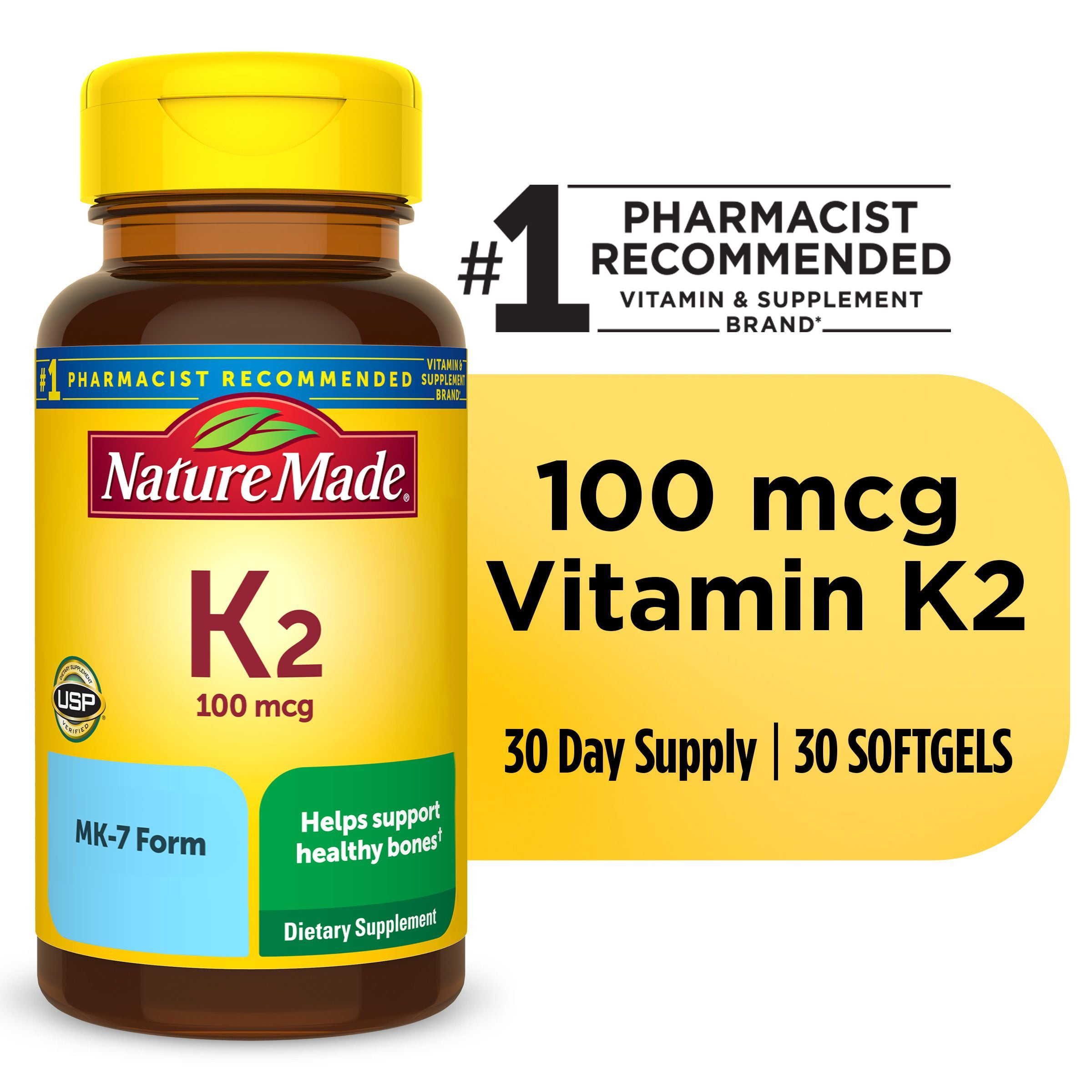 Nature Made Vitamin K2 Softgels for Bone Health