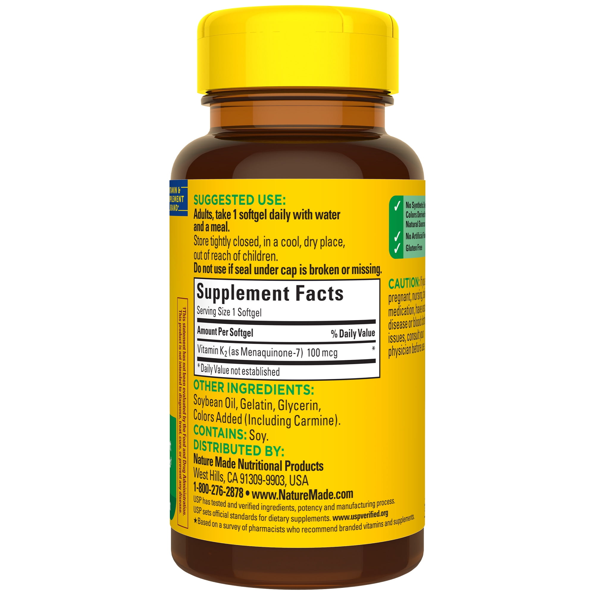 Nature Made Vitamin K2 Softgels for Bone Health