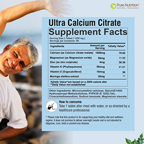 Pure Nutrition Ultra Calcium Citrate Supplement - 1000mg
