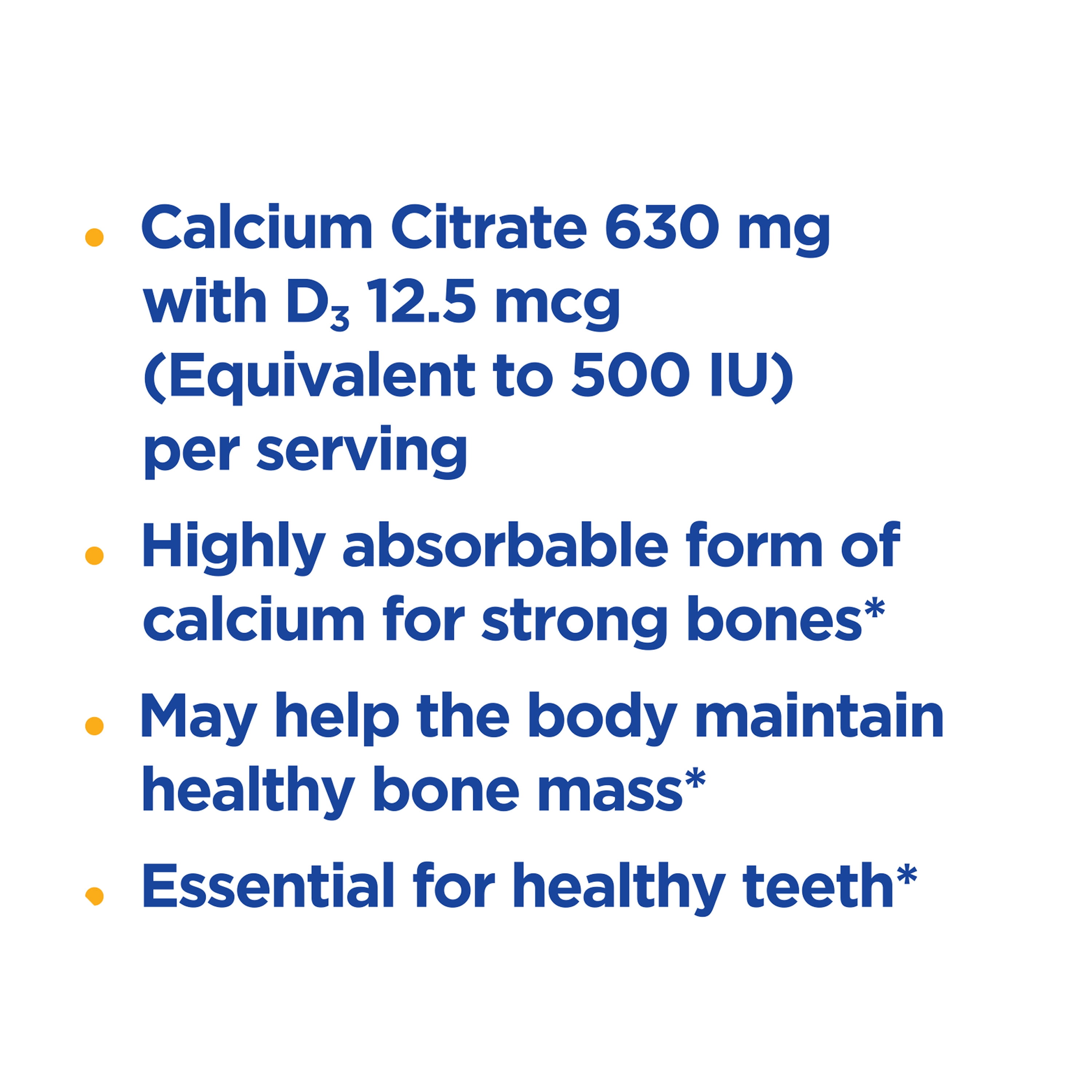 Equate Calcium Citrate + D3 Tablets for Bones