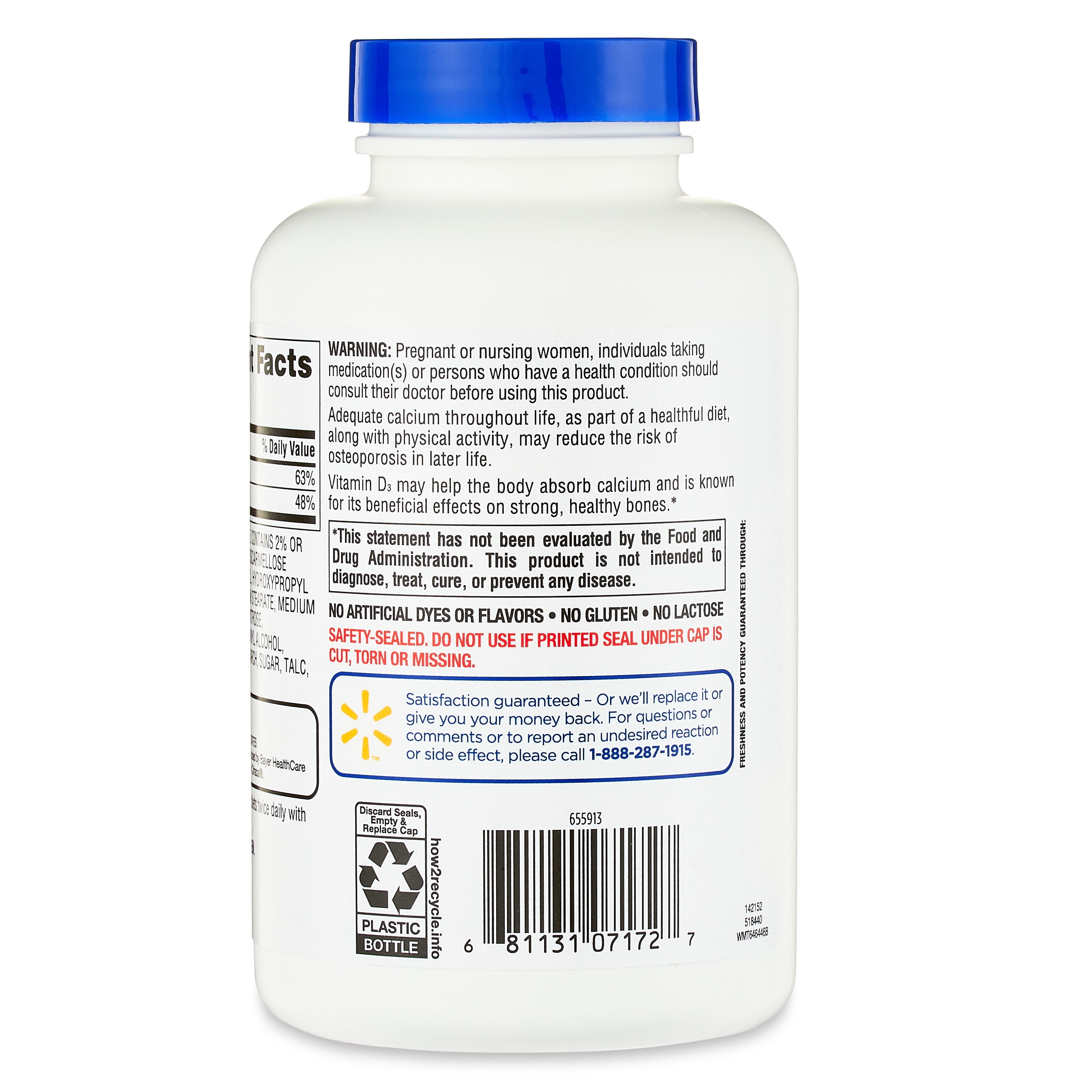 Equate Calcium Citrate + D3 Tablets for Bones