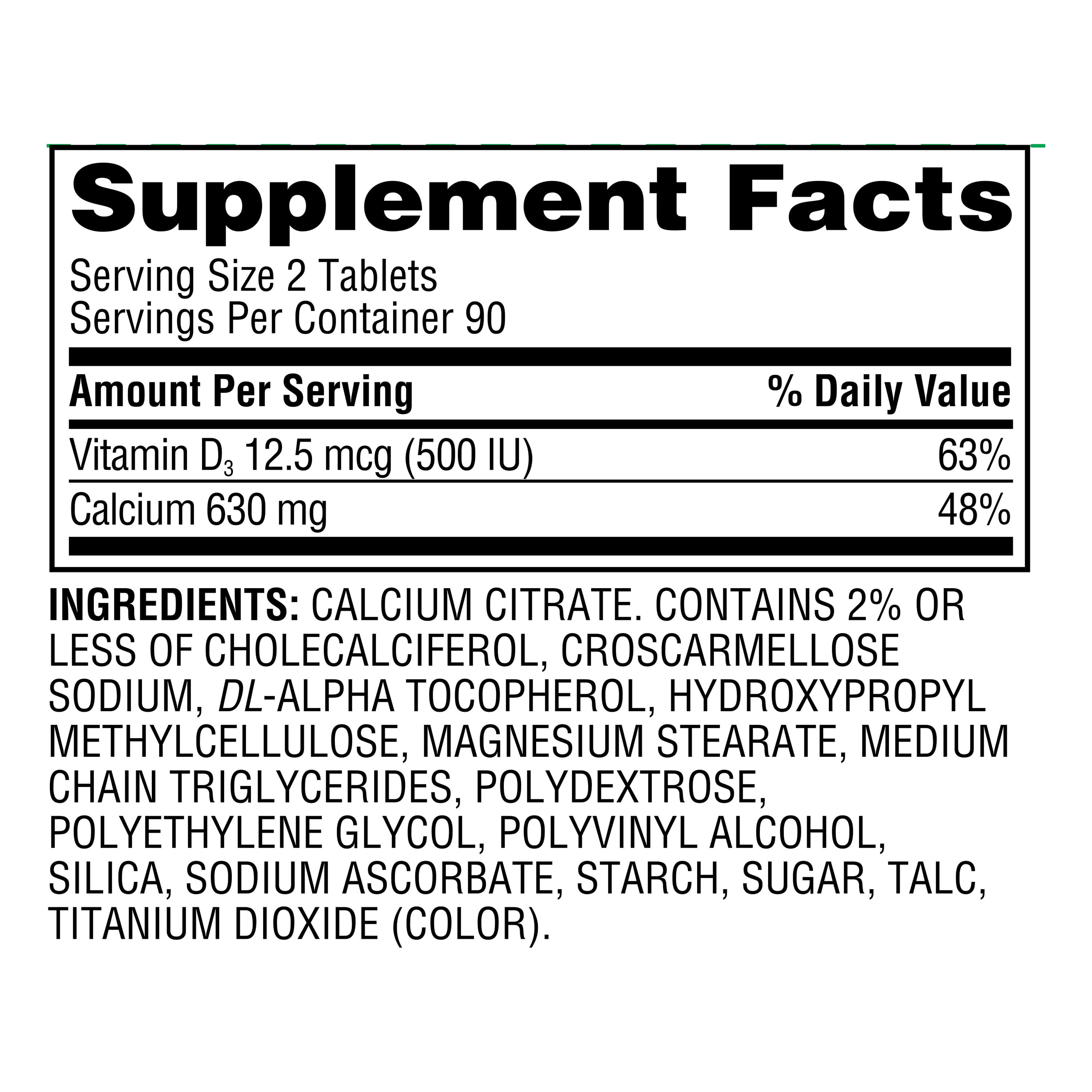 Equate Calcium Citrate + D3 Tablets for Bones
