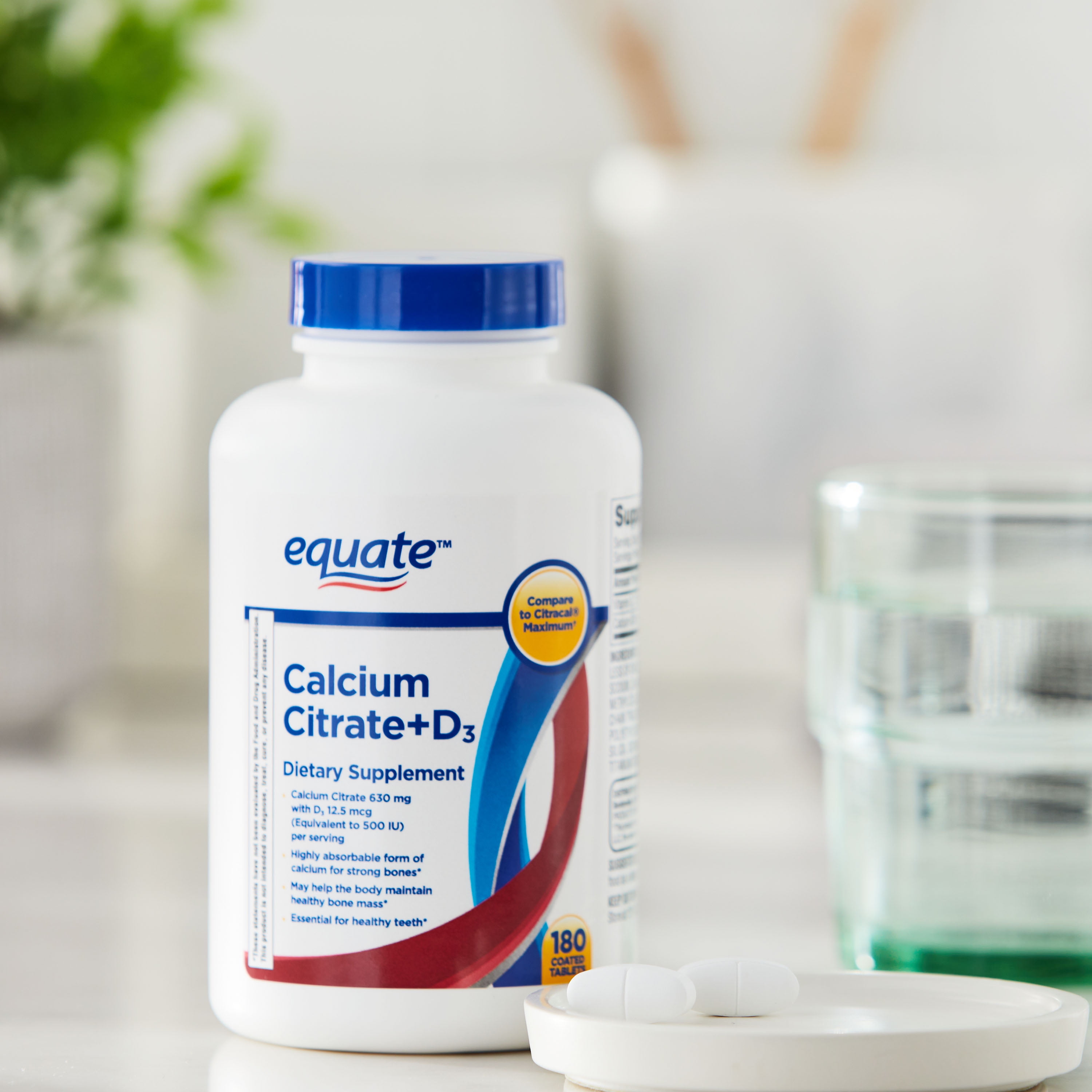 Equate Calcium Citrate + D3 Tablets for Bones