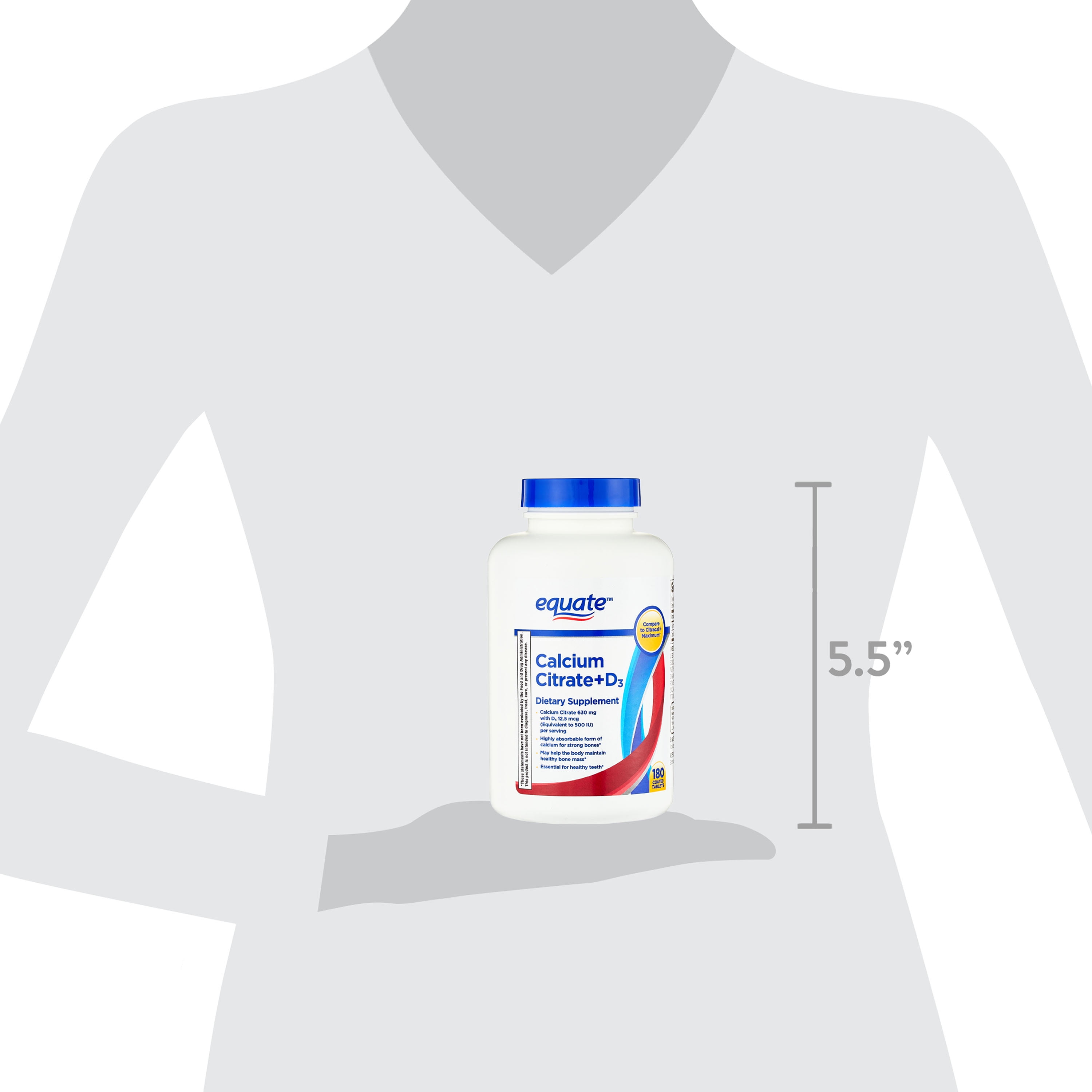 Equate Calcium Citrate + D3 Tablets for Bones