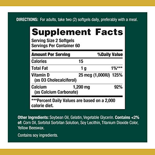 Calcium with Vitamin D3 1200mg Capsules, 3 Pack