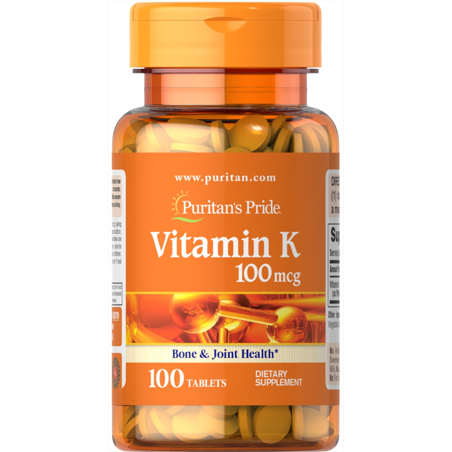 Puritan's Pride Vitamin K 100 mcg Tablets, 2-Pack
