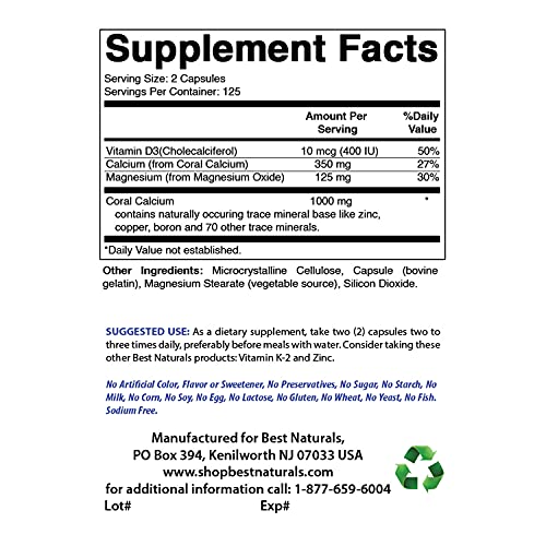 Coral Calcium Plus 1000 mg - 250 Capsules