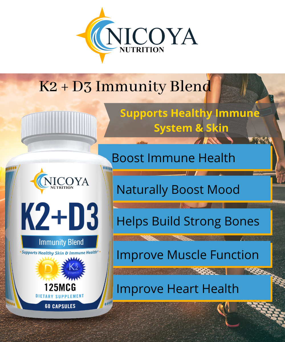 Vitamin K2 D3 with BioPerine for Immunity & Heart