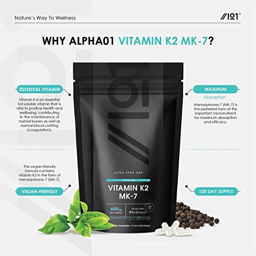 Vegan Vitamin K2 MK-7 600mcg for Bone Health
