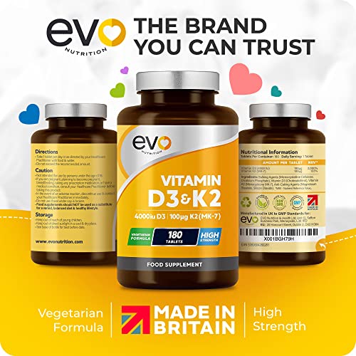High Strength Vitamin D3 & K2 Veggie Tablets