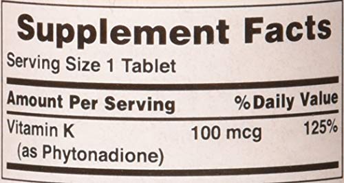 Vitamin K 100 mcg Tablets by Puritan's Pride