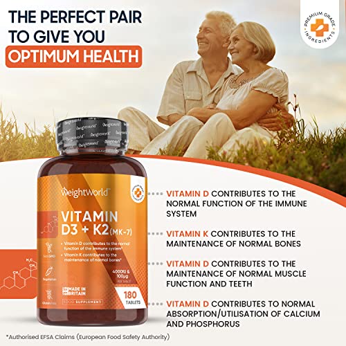 Vitamin D3 + K2 4000 IU – 180 Tablets