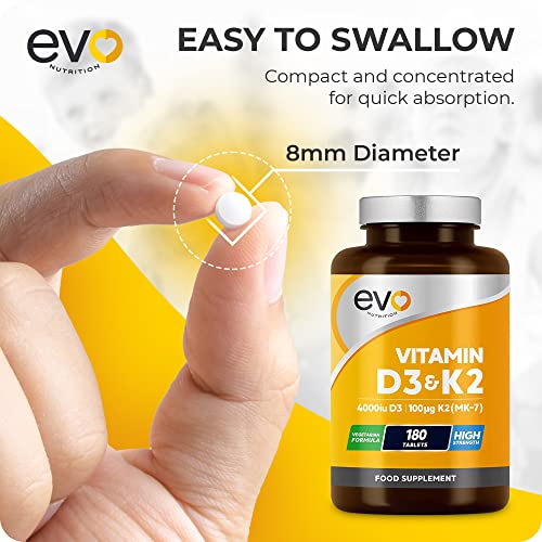High Strength Vitamin D3 & K2 Veggie Tablets