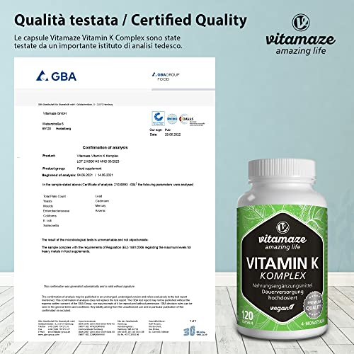 High-Potency Vegan Vitamin K Complex, 120 Capsules