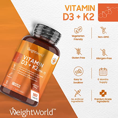 Vitamin D3 + K2 4000 IU – 180 Tablets