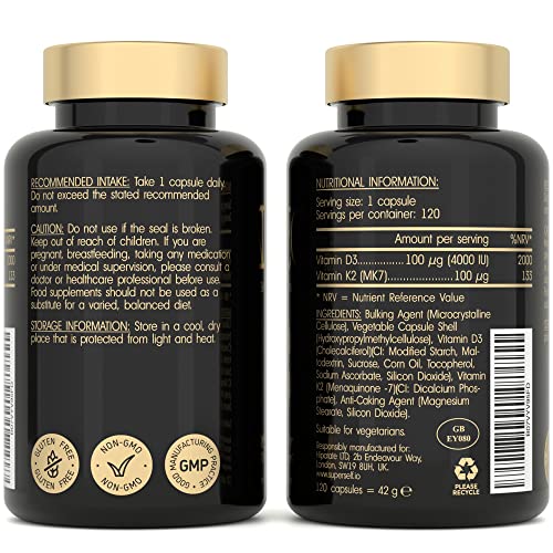 High Strength Vitamin D3 K2 Capsules 4000 IU
