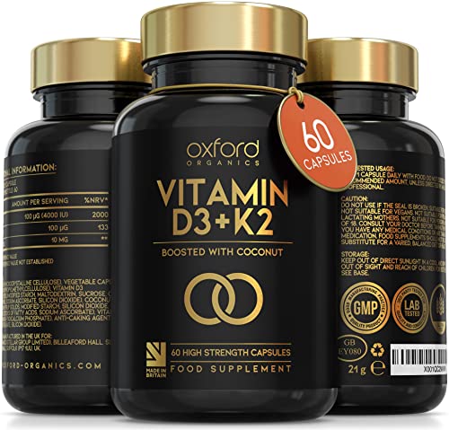 Vitamin D3 K2 Capsules with Coconut MCTs - 60 Count