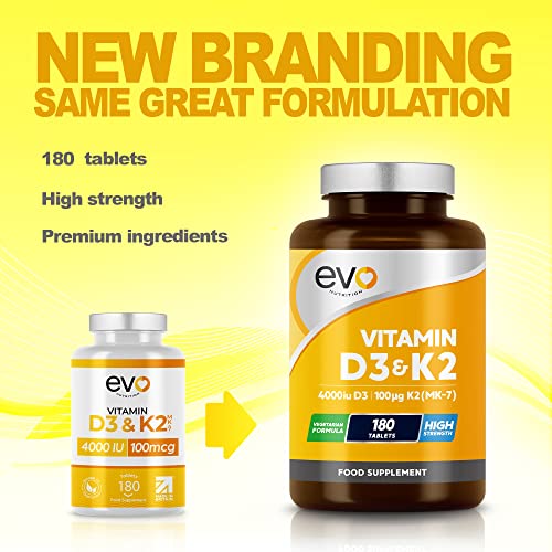 High Strength Vitamin D3 & K2 Veggie Tablets