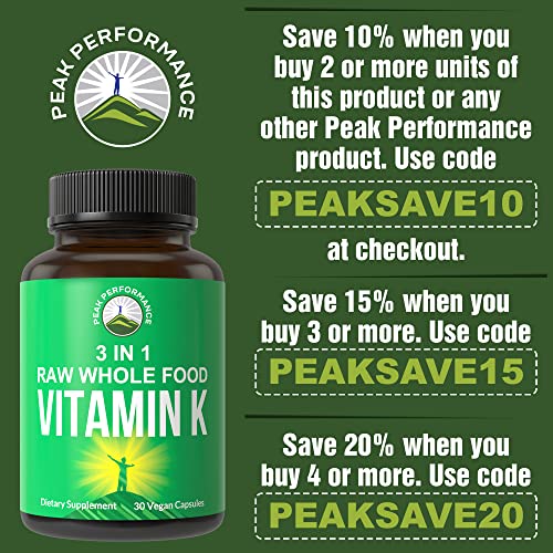 Whole Food Vegan Vitamin K1 & K2 Capsules