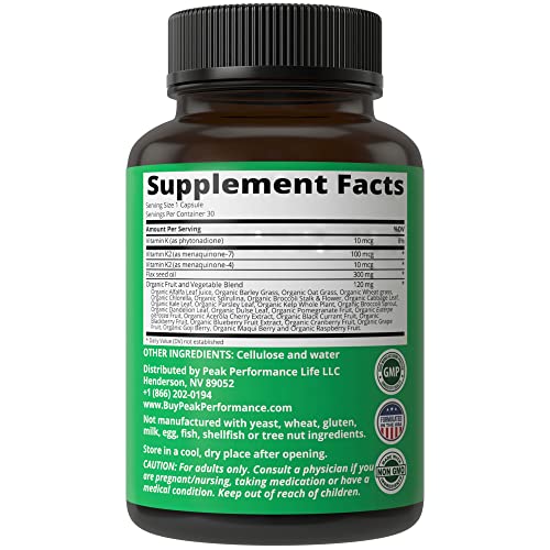 Whole Food Vegan Vitamin K1 & K2 Capsules