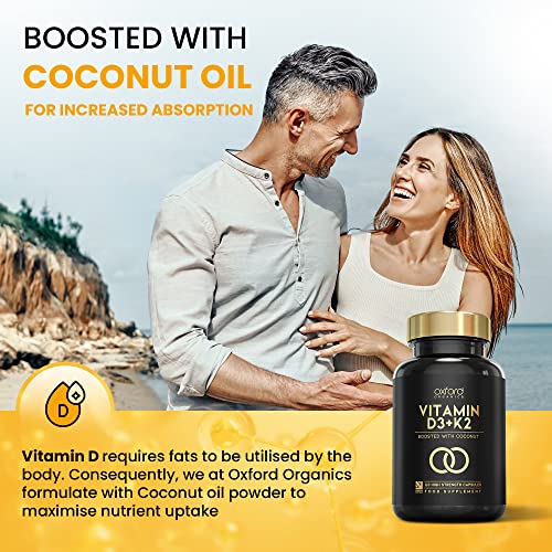 Vitamin D3 K2 Capsules with Coconut MCTs - 60 Count