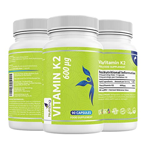 NutriZing Vitamin K2 MK-7 600mcg Vegan Capsules
