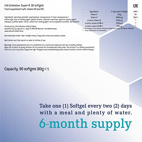 Life Extension Super K with MK-7, 90 Softgels