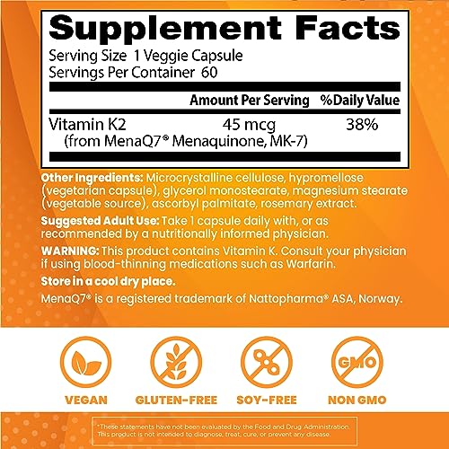 Doctor's Best Vitamin K2 MK-7, 60 Capsules