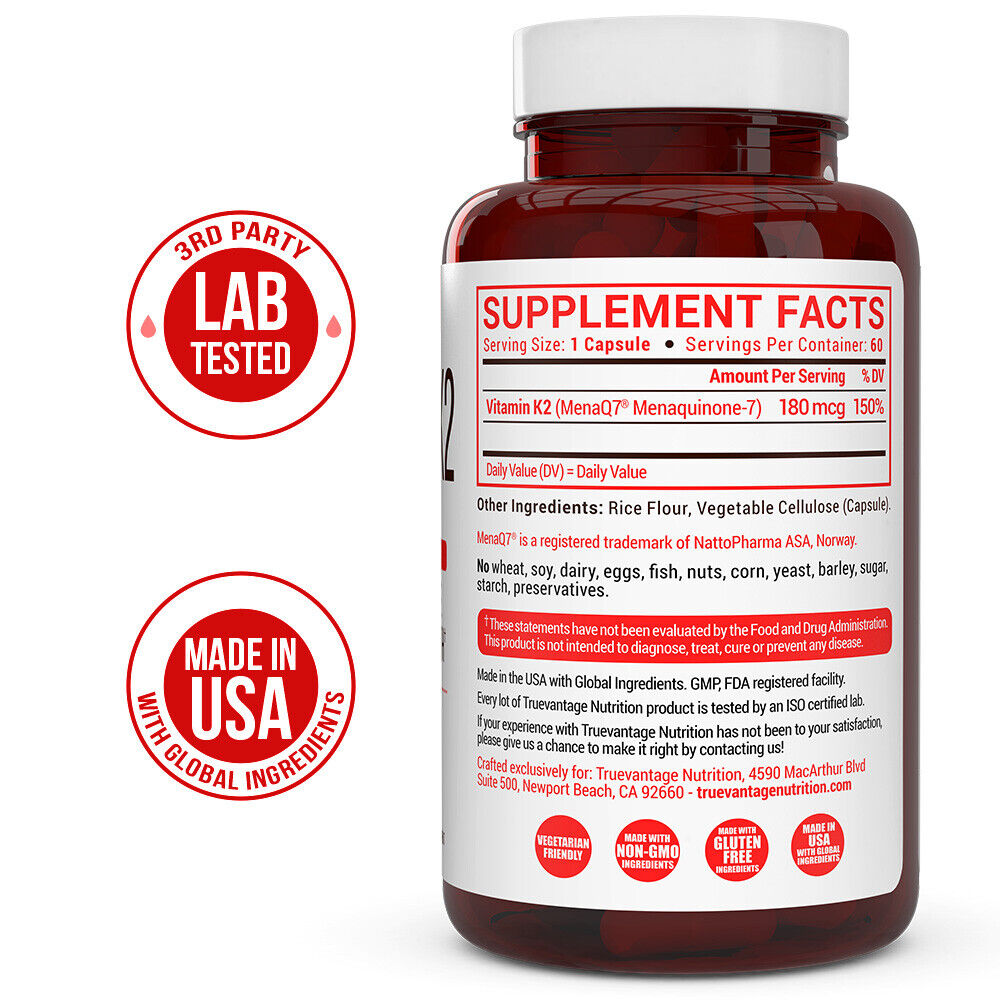 Vitamin K2 MK7 Supplement for Bone & Heart Health