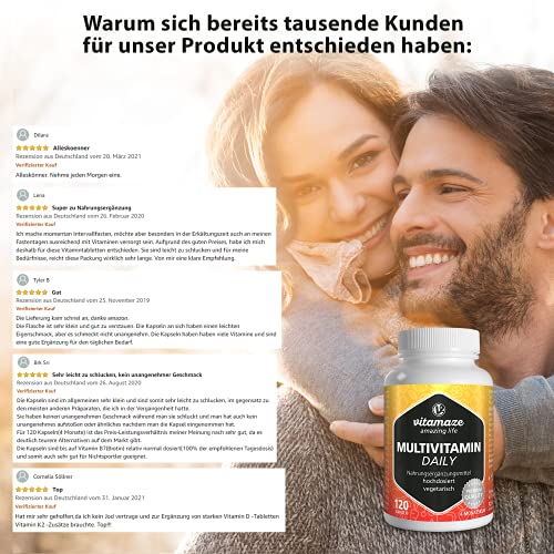 High-Dose Multivitamin Capsules, 13 Essential Vitamins