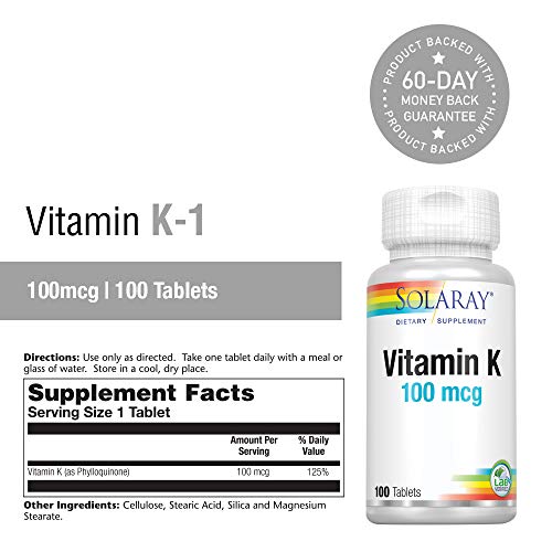 Solaray Vitamin K 100 mcg - 60 Tablets