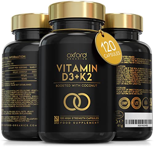 Vitamin D3 K2 Capsules with Coconut MCTs - 120 Count
