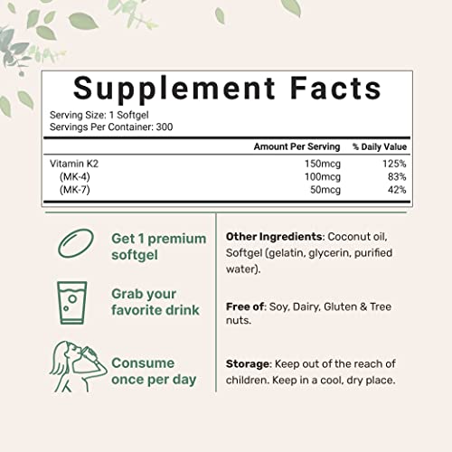 Vitamin K2 MK-4 & MK-7 Softgels with Coconut Oil