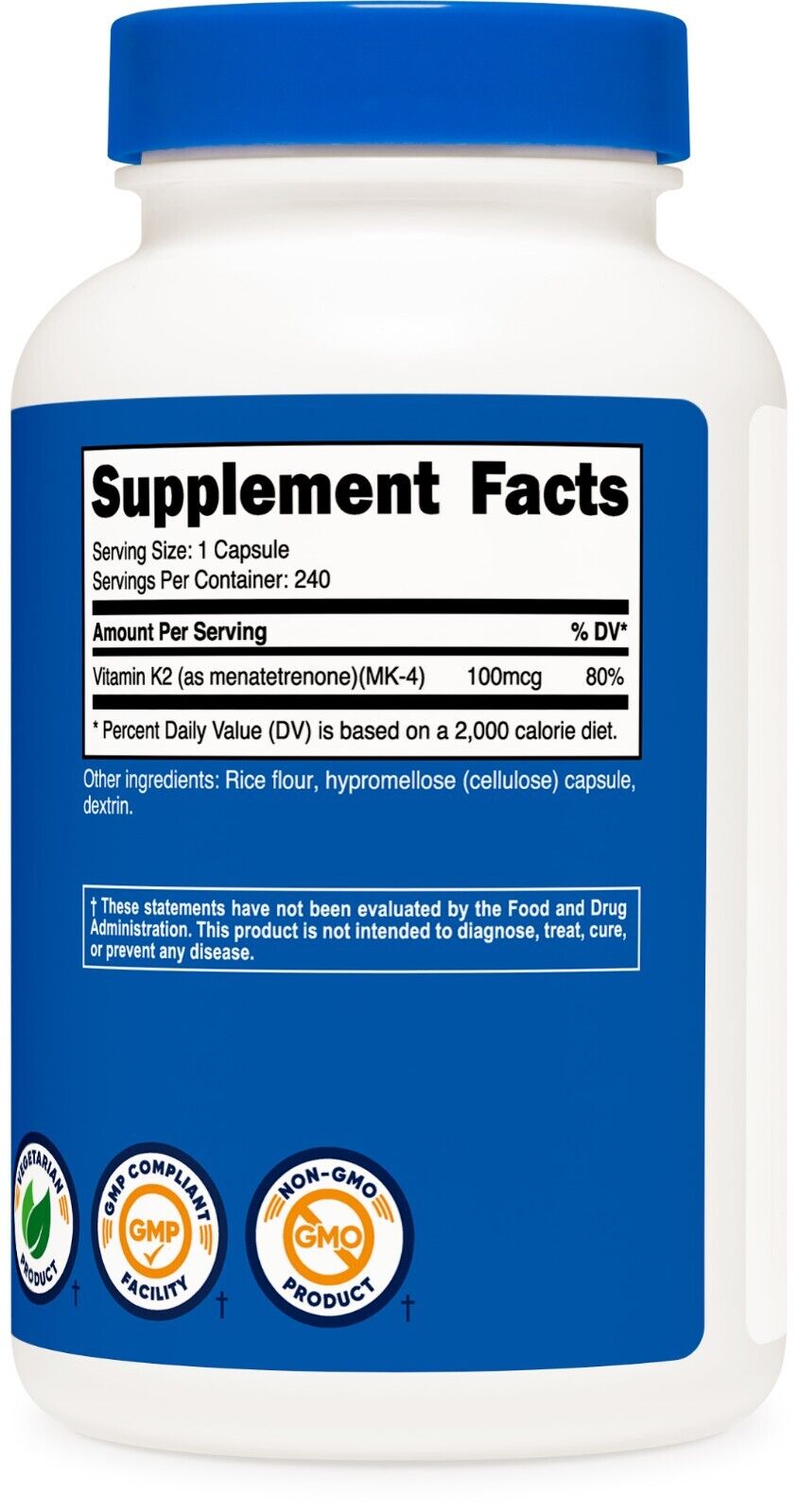 Nutricost Vitamin K2 MK4 100mcg, 240 Capsules