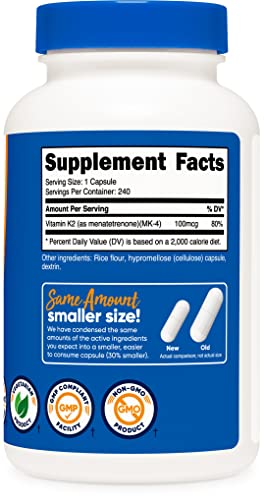 Nutricost Vitamin K2 MK4 100mcg, 240 Capsules